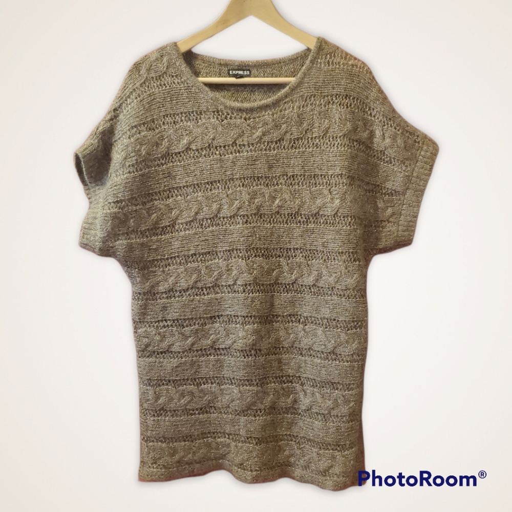 Short sleeve sparkle sweater tunic Med Express